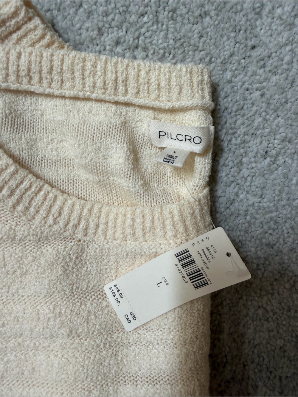 Pilcro Lightweight Cream Knit Pullover - Picture 8 of 9